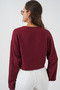 Linen Kimono with Tie Front 960 - Claret Red - 6