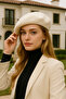 Ecru French Painter Felt Beret Hat