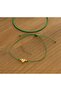 2-Pack of Gold Heart-Shaped Green Rope Lucky Anklets - Does Not Tarnish - 2