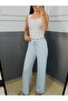 Seersucker Wrinkle Lace up High Waist Trousers 0030 - 4