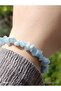 Aquamarine Broken Natural Stone Women's and Men's Peace Bracelet - 3