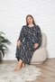 Women's Patterned Plus-Size Stretch Knit Modest Dress - 2