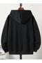 Plain Basic Sweatshirt - Black Oversize Winter Thick Hoodie - 2