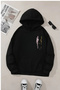 Unisex Black Hooded Sweatshirt – Face Printed, Thick Fabric with Hood