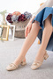Trendy Pearl Detailed Bow Shoes – Heels, Beige Skin, Women - 2