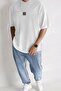 Free Life Oversize White Printed T-shirt - Crew Neck Short Sleeve Comfortable Fit T-Shirt - 2