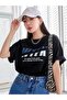 Wtfk T-Shirt - Black Printed Oversize Crew Neck Short Sleeve - 7