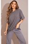 Plain Single Jersey T-Shirt - Smoke Oversize Crew Neck Short Sleeve T-Shirt