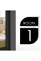 Vertical Hotel Door - Apartment - Building - Number Black Plexiglass No - Number 1
