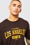 Los Angeles Star 1986 Single Jersey T-Shirt - Brown Printed Oversize Crew Neck Short Sleeve T-Shirt - 3