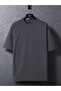 New York Bear Single Jersey T-Shirt - Smoke Printed Oversize Crew Neck T-Shirt - 3