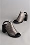 Seç 1602 Genuine Leather Women's Heeled Sandals Platinum - 2