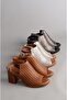 Seç 1602 Genuine Leather Women's Heeled Sandals Brown - 7