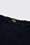 Baby Boy Buttoned Navy Blue Pants - 3
