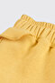 Baby Girl Yellow Sweatpants with Elastic Waistband - 3
