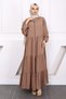Dark Mink Sleeve Elastic Zippered Ferace - 2