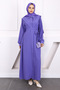 Lilac Front Buttoned Pocket Dress