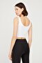 White V-Neck Lightly Supported Covered Sports Bra Vneck - 2