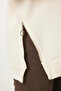 Zipper Detailed Shirred Sweatshirt Cream Lub0003 - 5