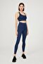 Navy Blue Lightly Supported Covered Sports Bra with Back Detail - 5