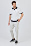 Garci̇a Men's White-Navy Blue Cotton Blended Capuchin Collar Slim Fit Polo Neck Knitwear T-Shirt - 7