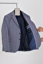 Restore Men's Dark Navy-Grey Lycra Cotton Slim Fit Sports Blazer Jacket (Plus Size - Battal)