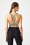 Khaki Supported Back Detailed Covered Sports Bra Strappy Back