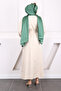 Beige Waist Elastic Pocket Gabardine Dress - 4