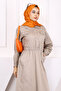 Mink Waist Elastic Pocket Gabardine Dress - 3