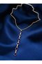 Row Navy Blue Stone Steel Y Steel Women's Necklace - Women's Necklace - Women's Necklace - Steel Necklace - Gift Wrapped