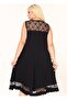Chest and Back Lace Low-Cut Hem Ruffle Detail Plus Size Design Dress - 4
