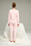 Pink Heart Pattern Cotton Crew Neck Knitted Pajamas Suit25241127 - 4