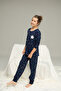 Navy Blue Star Pattern Cotton Crew Neck Knitted Pajamas Suit25241130 - 5