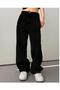 Black School Pants Palazzo Wide Leg High Waist Trousers - 5