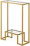 FFD Pre-Assembled Console Table with Glass Shelves and 1.3cm Thick Metal Frame - Modern Entryway - 3