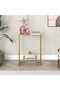 FFD Pre-Assembled Console Table with Glass Shelves and 1.3cm Thick Metal Frame - Modern Entryway - 4