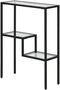 FFD Modern Console Table with Glass Shelves & 1.3cm Thick Metal Frame - Pre-Assembled 3-Tier - 6
