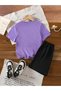 Children's Floral Printed Bottom-Top Set Cotton Shorts T-Shirt Set - 2