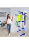 SUKILO Double Pipes Stainless Steel Cloth Drying Stand with Wheels – Foldable 3-Tier Floor Dryer R - 4