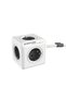 Prelungitor cubic, Powercube de la Allocacoc, 2xUSB-A, 4 prize, 1.5m, alb/gri