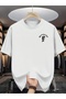 Graphic Letter Printed Oversize Crew Neck T-Shirt