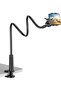 Universal Phone Holder, 360° Flexible Stand, Adjustable Clamp Mount for 3.5-6.5 Inch Devices, Black