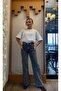 Forewer////////Women's High Waist 5% Lace Flexible Jean Palazzo Pants