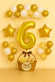 Gold Star 1 Year Old Birthday Balloon Set |   White Transparent Concept
