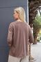 Women's Quality Modal Stretchy Fabric V-Neck Off-Shoulder Capri Three-Quarter Sleeve Lightweight Loose Blouse-Coffee - 6