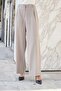 Women's Silky Modal High Waist Side Pockets Pleated Elastic Back Wide Leg Palazzo Pants-Mink - 2