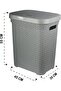 - LAUNDRY BASKET WITH LID - GREY 50 LTR CAPACITY - 2