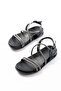 1001-1105 Black Platinum Stone Daily Women's Sandals - 3