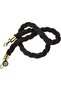 Braided Stanchion Rope, Black Twisted Cord with Gold Clasps, Queue Line Barrier - 3