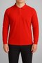 Unisex Red Long Sleeve Polo Neck Lacoste T-Shirt – School High School Adult Suitable 100% Cotton - 3